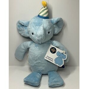 Itzy Ritzy SnuggleVerse Emmerson the Elephant Blue Plush Sensory Toy Taggie New